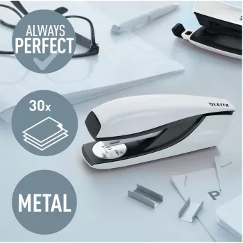 Leitz NeXXt 5502 WOW Metal Stapler White 40 x 145 x 58 mm 260 g 5502-10-01