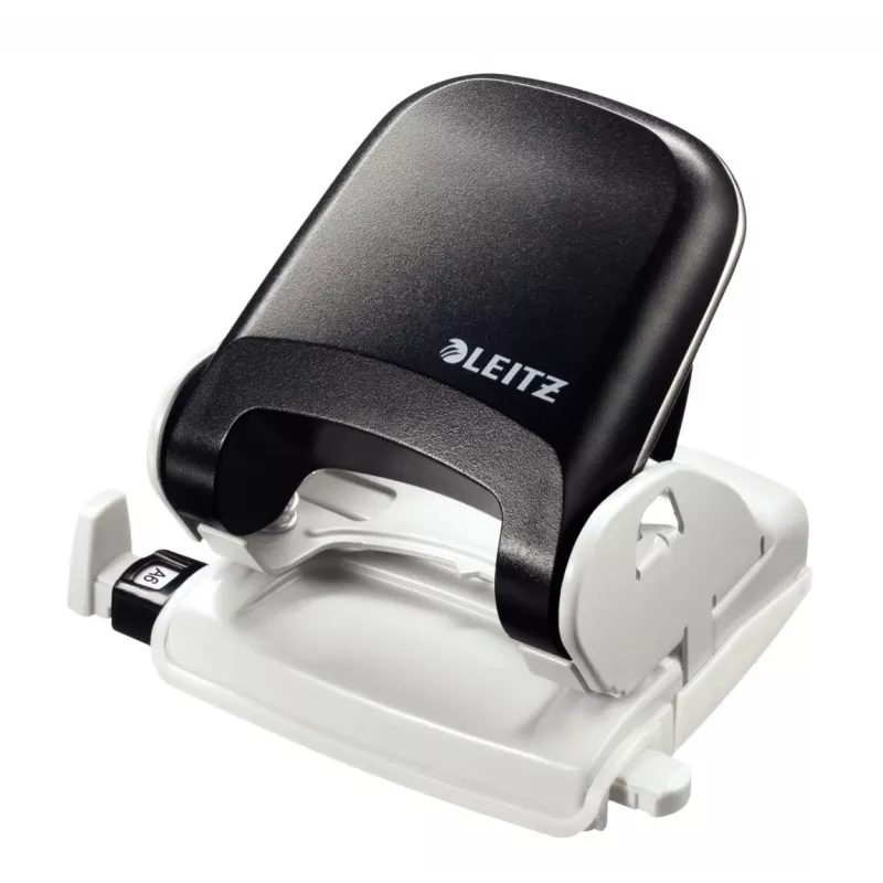 Leitz NeXXt Desktop Hole Punch, 30 Sheets, 2 Holes, 5.5 mm, A4-A6, Folio, US-Quart, Metal & Plastic, Black 5005-00-95