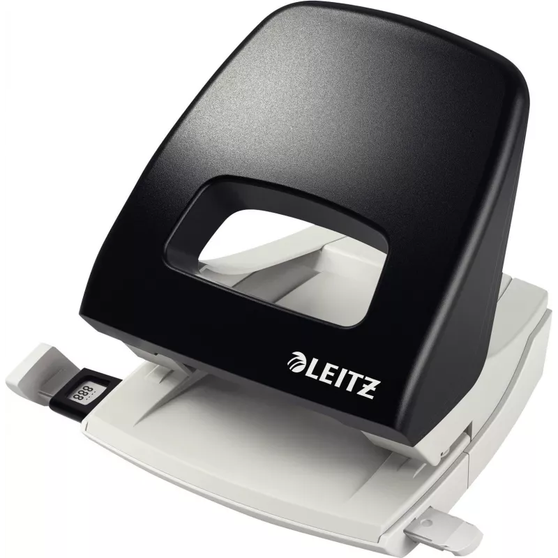 Leitz NeXXt Desktop Hole Punch, 30 Sheets, 2 Holes, 5.5 mm, A4-A6, Folio, US-Quart, Metal & Plastic, Black 5005-00-95