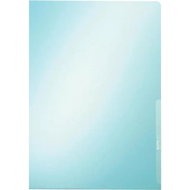 LEITZ Premium A4 Document Wallet, PVC, Blue, 0.15 mm, Open Top and Side, Archival Safe, Rigid Film (4100-00-35)