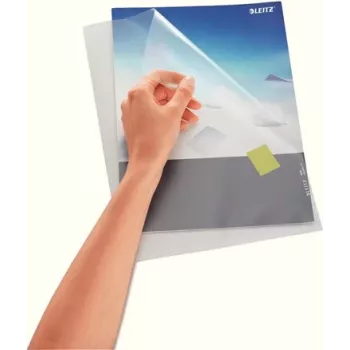 LEITZ Standard A4 Document Sleeve, Polypropylene, Grained, Blue, 0.13 mm, Open Top and Side, Document Safe, Thumb Cut-out 4000-00-35