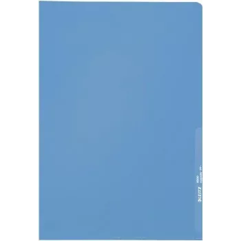 LEITZ Standard A4 Document Sleeve, Polypropylene, Grained, Blue, 0.13 mm, Open Top and Side, Document Safe, Thumb Cut-out 4000-00-35
