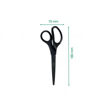 Leitz Titanium Quality Scissors 180 mm, Stainless Steel Blades with Titanium Coating, Ergonomic Soft-Grip Handles, Black/Red, for Paper and Fabric 5419-60-95