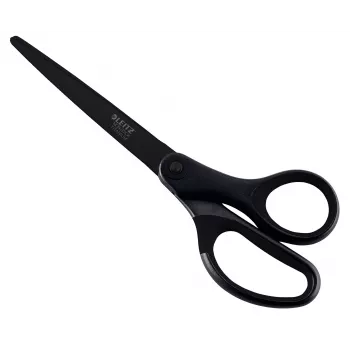 Leitz Titanium Quality Scissors 180 mm, Stainless Steel Blades with Titanium Coating, Ergonomic Soft-Grip Handles, Black/Red, for Paper and Fabric 5419-60-95