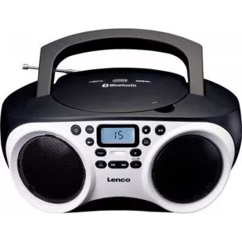 Lenco SCD-501 WH Portable CD Player with Bluetooth, FM Radio, USB MP3 Playback, White/Black