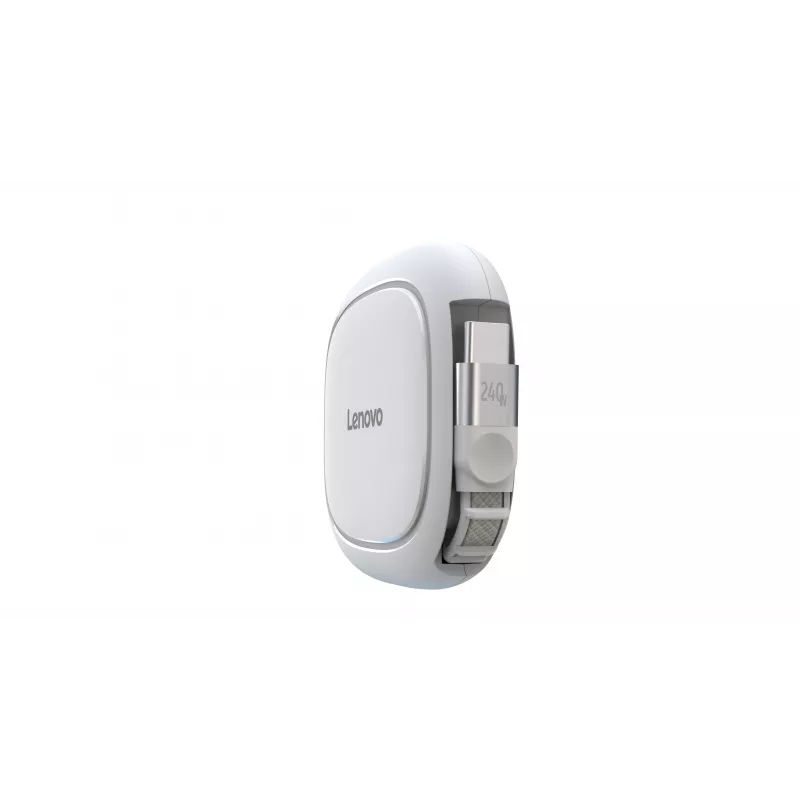 Lenovo 240W USB-C Retractable Cable (White) – USB 3.2 Gen 1, 5A, 4K@60Hz, E-Marker
