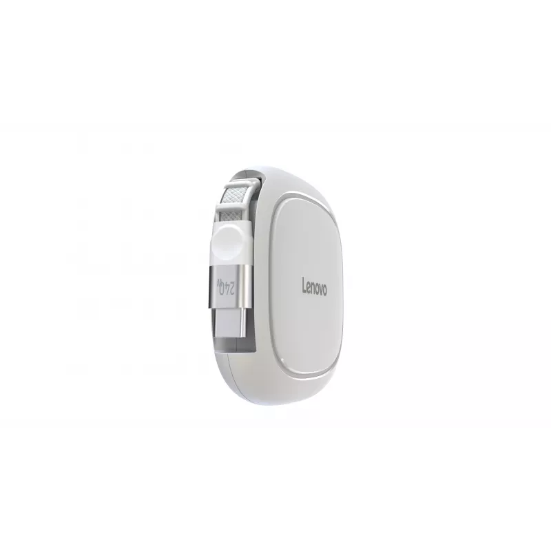 Lenovo 240W USB-C Retractable Cable (White) – USB 3.2 Gen 1, 5A, 4K@60Hz, E-Marker