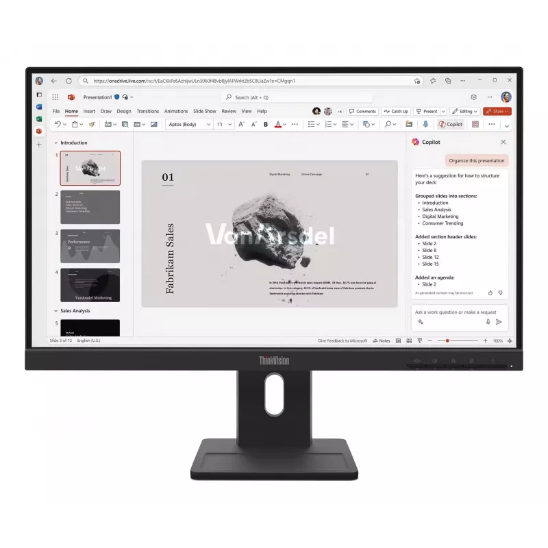 Lenovo ThinkVision E22-40 21.5 inch Full HD VA Monitor - Raven Black