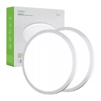 LEPRO 1500038-DW-EU-2 Ceiling Light, 18W, 1800 lm, Daylight White, Flush Mount, IP54, Dimmable, 2-Pack
