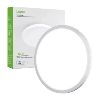LEPRO 1500038 LED Ceiling Light 18W 1800lm 4000K Natural White IP54 Flush Mount