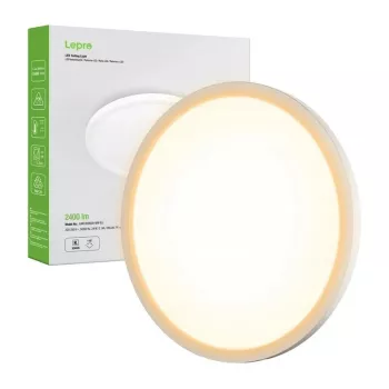 LEPRO 1500039-WW-EU 24W 2400 lm LED Ceiling Light, Warm White, Dimmable, IP54, Round