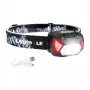 LEPRO 320014 USB Rechargeable LED Headlamp with CREE XPE Spotlight, COB Floodlight, Red Light, IPX4 Waterproof, 300 Lumens, 1200mAh Battery, Adjustable Elastic Headband - Black