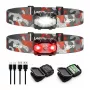 LEPRO 320023-2 USB Rechargeable LED Headlamp, 300 Lumens, 6 Modes, IPX4, 2-Pack