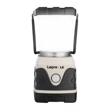 LEPRO 3300002-WH Rechargeable LED Camping Lantern, 500 Lumens, 4000 mAh Power Bank, IPX4, Magnetic Base, White