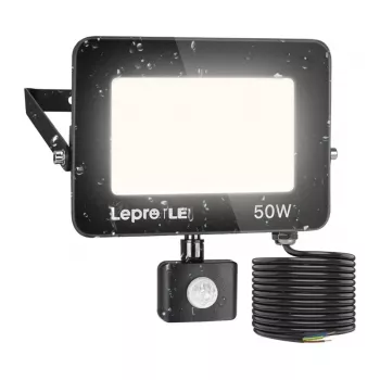 LEPRO 50W 5000K IP65 LED Floodlight with Motion Sensor