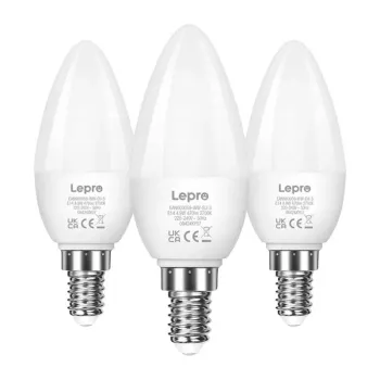 LEPRO 600059-WW-EU-3 LED Bulb E14 C37 4.2W (40W Equivalent) 470lm 2700K Warm White 250° Beam Angle 3-Pack