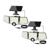 LEPRO PR640005-DW-2 Solar Motion Sensor Light 2-Pack, 600 Lumens, 6500K Cool White, IP65 Waterproof, 3 Modes, Wall-Mounted