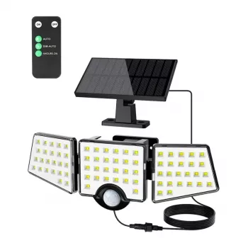 LEPRO 640005-DW Solar Lamp, 3000 lm, 6500K, 3 Adjustable Heads, 270° Illumination, IP65, Motion Sensor, 2400 mAh