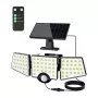 LEPRO 640005-DW Solar Lamp, 3000 lm, 6500K, 3 Adjustable Heads, 270° Illumination, IP65, Motion Sensor, 2400 mAh