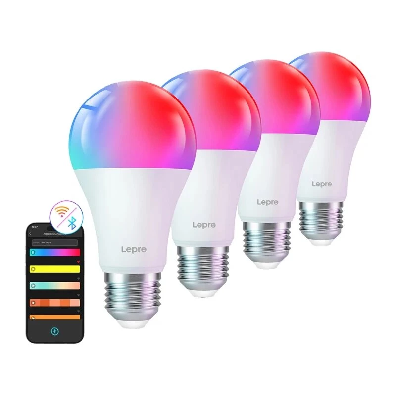 LEPRO B2 E27 Wi-Fi LED Bulb Smart RGB+CCT 9W (60W Equivalent) 806lm Tunable White 2700K-6500K