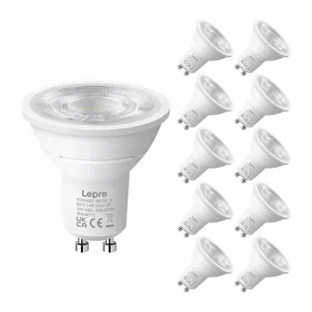 LEPRO GU10 LED Bulb 3.6W 345lm 6500K Daylight White 38° Beam Angle 10-Pack