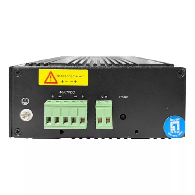 LevelOne Industrial PoE+ Switch 8x 2.5G PoE, 2x 1G, 2x 10G SFP+ Uplinks, Unmanaged, DIN-Rail, IP30