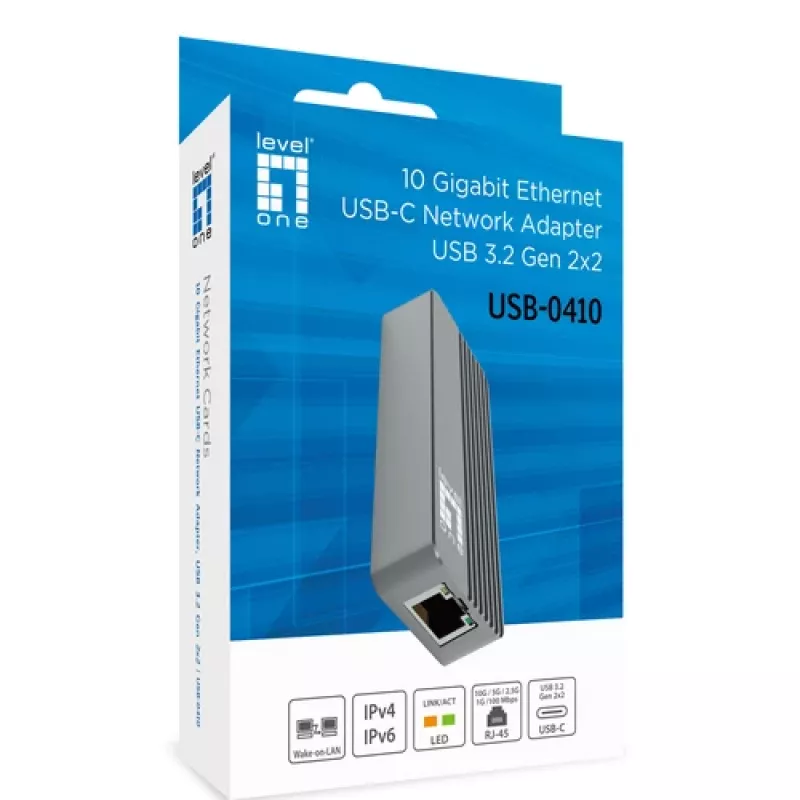 LevelOne USB-0410 USB 3.2 Gen 1 Type-A to Gigabit Ethernet Adapter