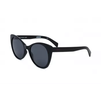 LEVI'S LV-1015-S-807 Women's Square Sunglasses - Black Frame, Grey Lens, UV400 Protection
