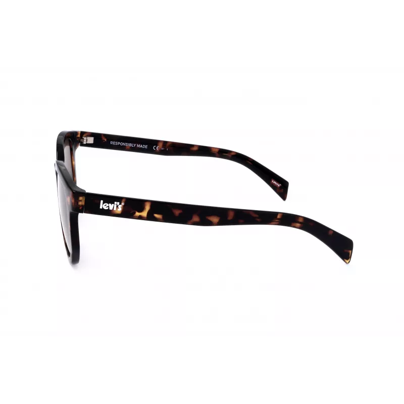 LEVI'S LV-1022-S-086 Unisex Rectangular Sunglasses - Havana Frame, Brown Lens, 51mm