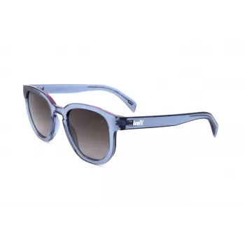 LEVI'S LV-1022-S-PJP Unisex Rectangular Sunglasses - Havana Acetate Frame, Green Polarized Lenses, 51mm