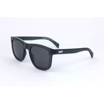 LEVI'S LV-1023-S-PJP Unisex Polarized Sunglasses - Black/Grey Frame, Grey Lens, 53mm