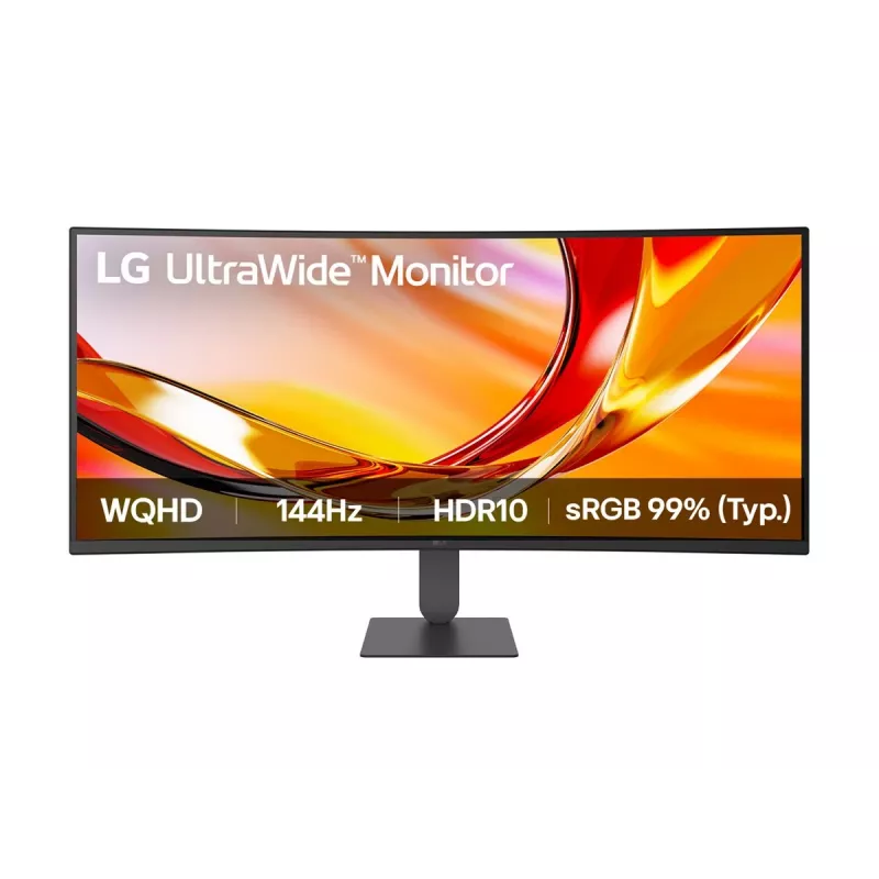 LG 34U620B-B 34 inch UltraWide WQHD VA Curved Gaming Monitor, 3440x1440, 144Hz, 5ms, HDR10, FreeSync Premium, 2x HDMI, DisplayPort, Black