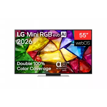 LG 55MRGB87B3B 55 inch 4K QNED Mini LED Smart TV with α7 Gen6 AI Processor, webOS 23, 120Hz, 4x HDMI 2.1