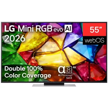 LG 55MRGB87B3B 55 inch 4K QNED Mini LED Smart TV with α7 Gen6 AI Processor, webOS 23, 120Hz, 4x HDMI 2.1