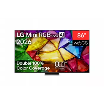 LG 86MRGB87B3B 86-inch 4K UHD Smart TV with Mini LED (Mini RGB) Technology, webOS 23, α7 AI Processor 4K Gen6, Black