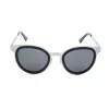 LGR FELI-SILVER01 Unisex Sunglasses - Silver Acetate Frame, Grey Polycarbonate Lenses, UV400 Protection, 47/24/145 mm