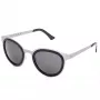 LGR FELI-SILVER01 Unisex Sunglasses - Silver Acetate Frame, Grey Polycarbonate Lenses, UV400 Protection, 47/24/145 mm