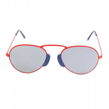 LGR Unisex Agadir Sunglasses Red Lens Black Frame 54/20/145 mm