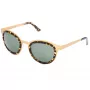 LGR Women's Feli Gold 09 Sunglasses - Hand-Polished Acetate Frame, Green CR-39 Lenses, UV400 Protection