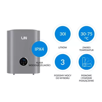 LI- Electric Water Heater LIN LIFVD1SMGY 30L UNIVERSAL Grey