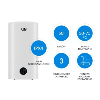LI- Electric Water Heater LIN LIFVD1SMWH 50L UNIVERSAL White