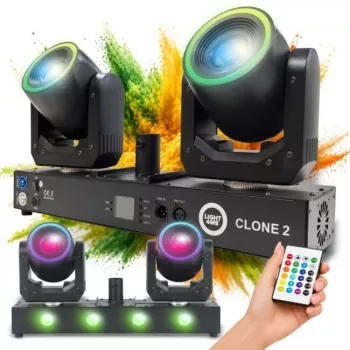LIGHT4ME CLONE 2 3-in-1 Multieffect Lighting Fixture - Derby, Strobe, Laser with DMX and IR Remote