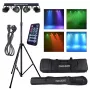 LIGHT4ME LED PAR Laser Beam Lighting Kit - 4x PAR Lights with Red & Green Laser, DMX, Remote Control