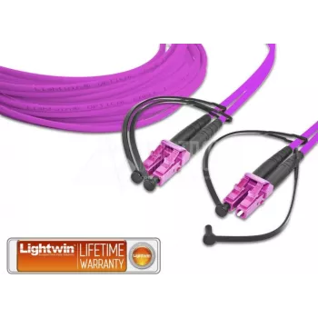 Lightwin LDP-50 LC-LC 5m OM4 Multimode Fiber Optic Patch Cable, Violet, LSZH, Duplex, 50/125µm, 100G Ethernet Ready LDP-50 LC-LC 5.0 OM4