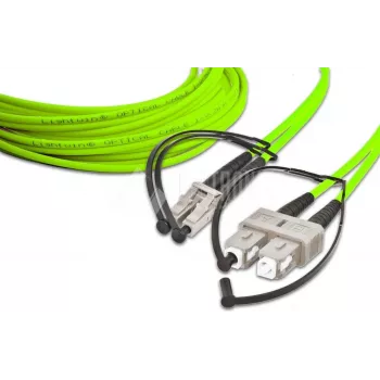 Lightwin LDP-50 LC-SC 2.0 OM5 Duplex Multimode Fiber Patch Cable, 1m, Lime Green LSZH