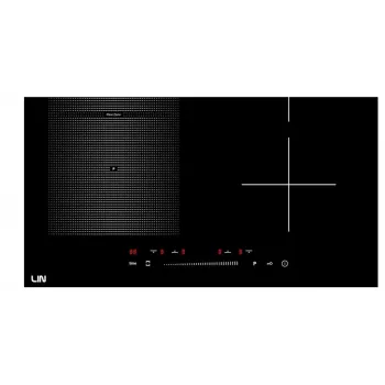 LIN LI-B47221 7200 W Induction Cooktop - 4 Zone Built-in Ceramic Glass Hob, Touch Control, Booster, Timer, Black