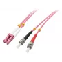 LINDY 15m LC to ST OM4 Multimode Duplex Fiber Patch Cable, LSZH, Violet 46355