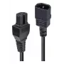 LINDY 1m C14 to C15 Hot Condition Power Cable - IEC C14 Male to C15 Female, H05VV-F, 10A, 250V, Black