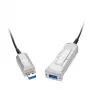 Lindy 50m USB 3.0 Hybrid Active Extension Cable, Fibre Optic & Copper, 5Gbps, LSZH, Black 42701