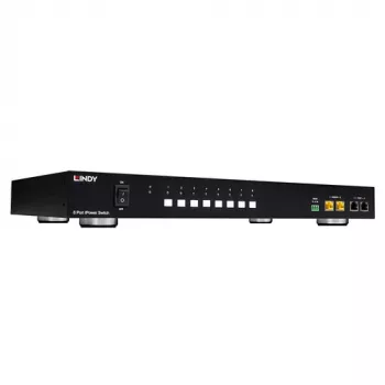 LINDY 8 Port IPower Switch (32623) – Switched Metered PDU with 8x IEC C13 Outlets, 10A, 1U Rackmount